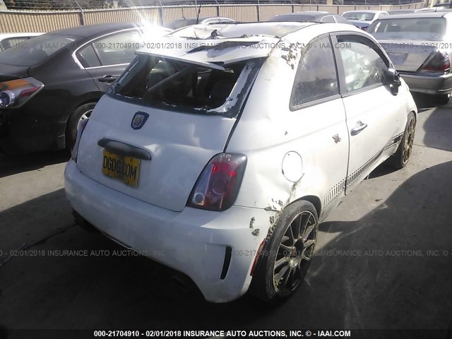 3C3CFFFH3ET267756 - 2014 FIAT 500 ABARTH WHITE photo 4