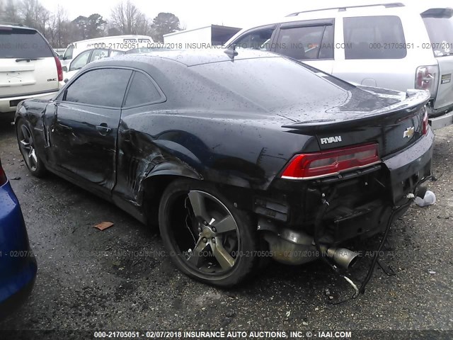 2G1FC1E33E9121184 - 2014 CHEVROLET CAMARO LT BLACK photo 3