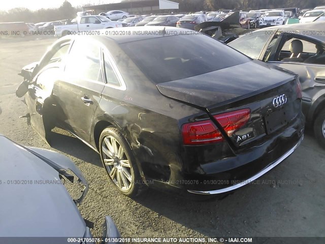 WAURGAFD8EN006865 - 2014 AUDI A8 L QUATTRO BLACK photo 3