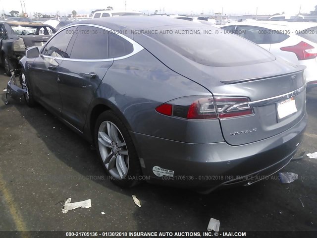 5YJSA1CN5DFP21845 - 2013 TESLA MODEL S GRAY photo 3