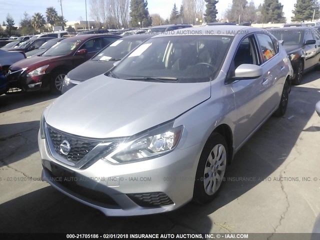 3N1AB7AP9GY296576 - 2016 NISSAN SENTRA S/SV/SR/SL SILVER photo 2