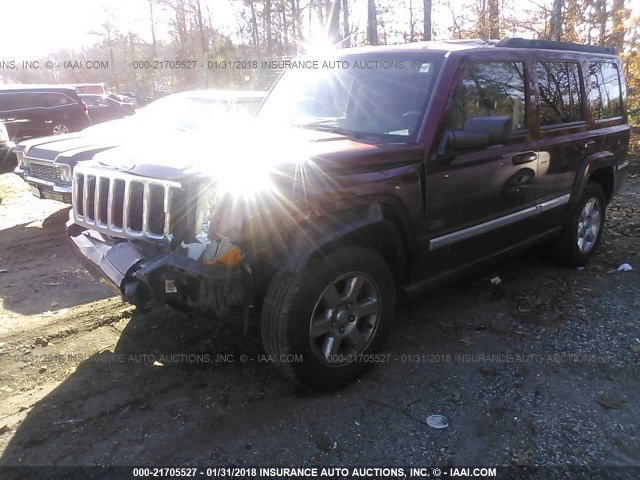 1J8HG48KX7C670992 - 2007 JEEP COMMANDER MAROON photo 2