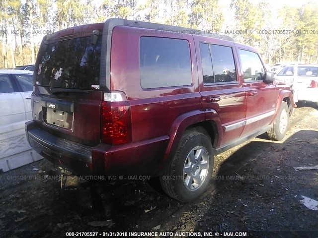 1J8HG48KX7C670992 - 2007 JEEP COMMANDER MAROON photo 4