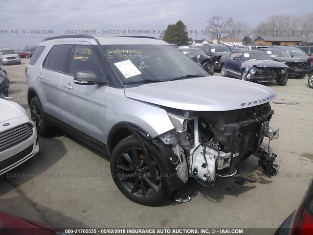 1FM5K8D8XHGB61632 - 2017 FORD EXPLORER XLT SILVER photo 1