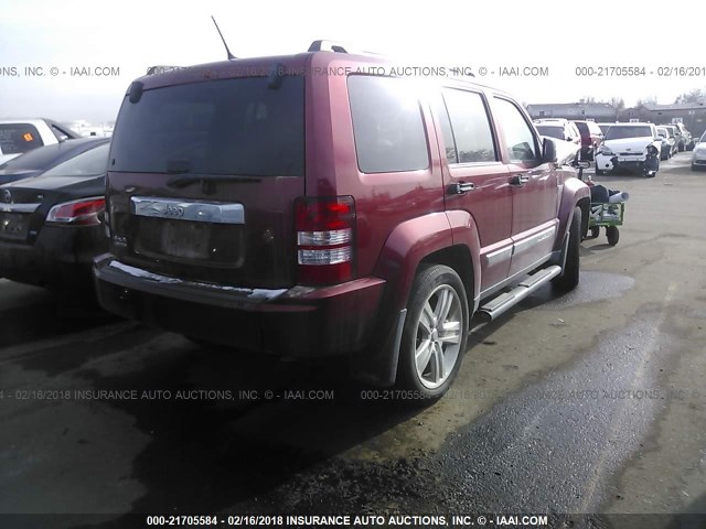 1C4PJMFK0CW106428 - 2012 JEEP LIBERTY JET BURGUNDY photo 4