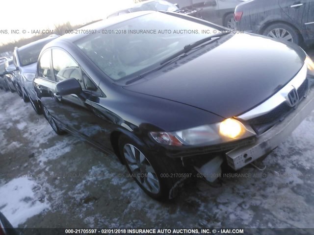 1HGFA16969L003114 - 2009 HONDA CIVIC EXL BLACK photo 1