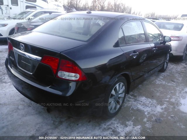 1HGFA16969L003114 - 2009 HONDA CIVIC EXL BLACK photo 4