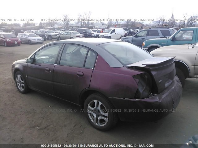 1G8AK52F13Z129338 - 2003 SATURN ION LEVEL 3 MAROON photo 3