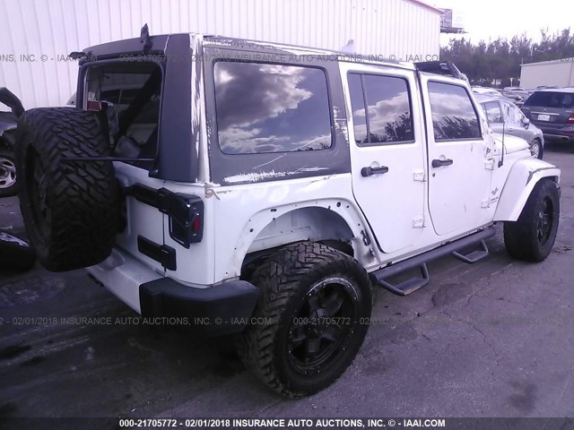 1C4BJWDG4FL619305 - 2015 JEEP WRANGLER UNLIMITE SPORT WHITE photo 4