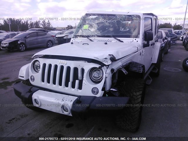 1C4BJWDG4FL619305 - 2015 JEEP WRANGLER UNLIMITE SPORT WHITE photo 6