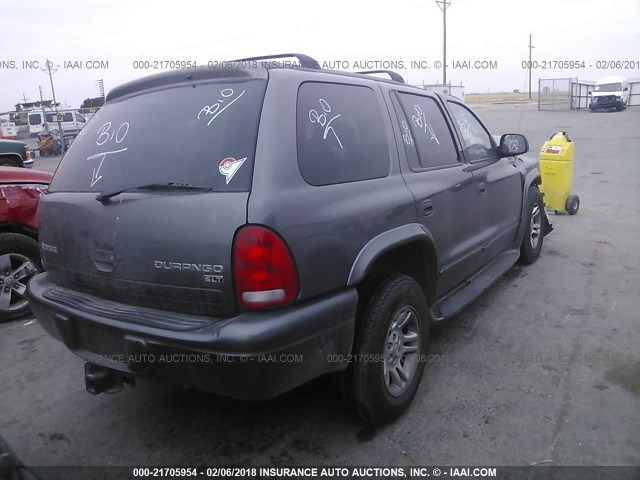 1D8HR48Z63F509192 - 2003 DODGE DURANGO SLT GRAY photo 4