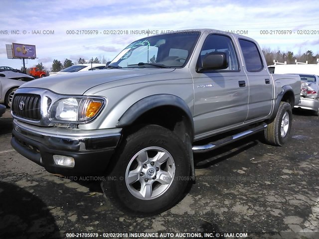 5TEGN92N82Z889856 - 2002 TOYOTA TACOMA DOUBLE CAB PRERUNNER GRAY photo 2