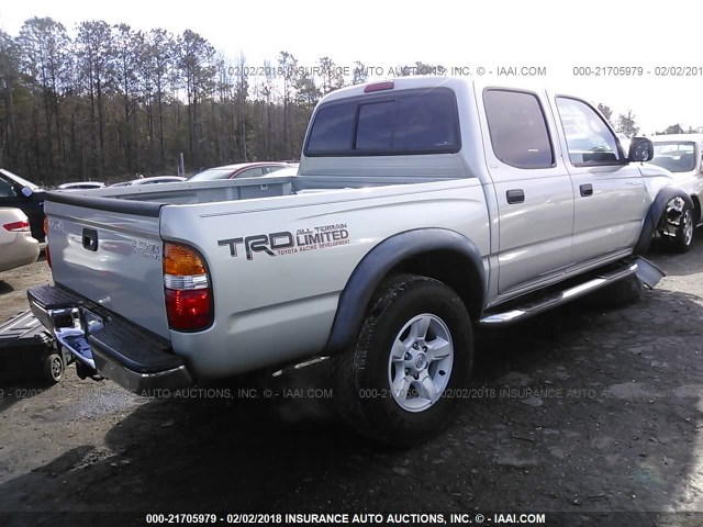 5TEGN92N82Z889856 - 2002 TOYOTA TACOMA DOUBLE CAB PRERUNNER GRAY photo 4