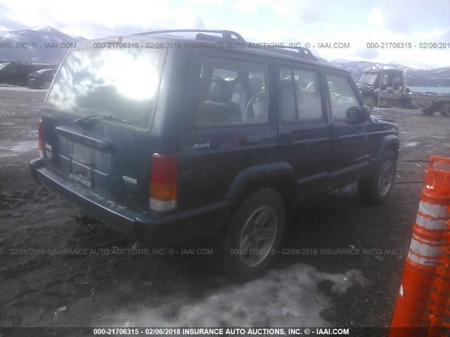 1J4FF58S7YL186538 - 2000 JEEP CHEROKEE CLASSIC BLUE photo 4