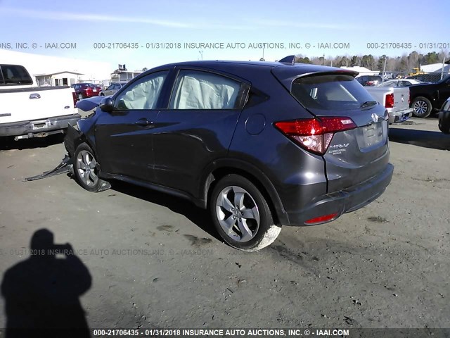 3CZRU5G38GM738297 - 2016 HONDA HR-V LX GRAY photo 3