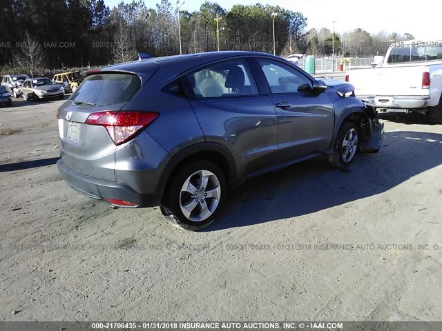 3CZRU5G38GM738297 - 2016 HONDA HR-V LX GRAY photo 4