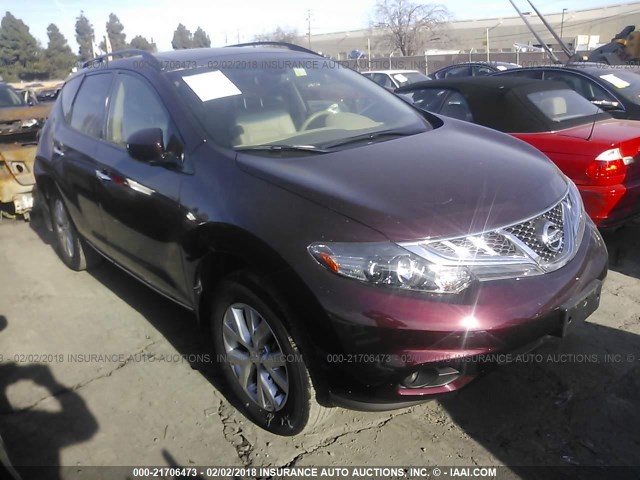 JN8AZ1MUXEW420774 - 2014 NISSAN Murano S/SL/SV/LE MAROON photo 1