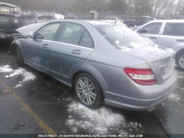 WDDGF81X38F113477 - 2008 MERCEDES-BENZ C 300 4MATIC GRAY photo 3