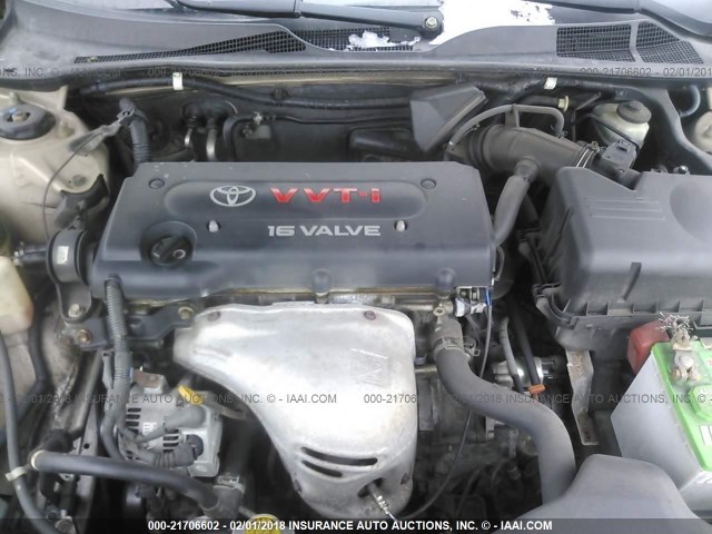 4T1BE32KX2U531434 - 2002 TOYOTA CAMRY LE/XLE/SE ოქროსფერი ფოტო 10