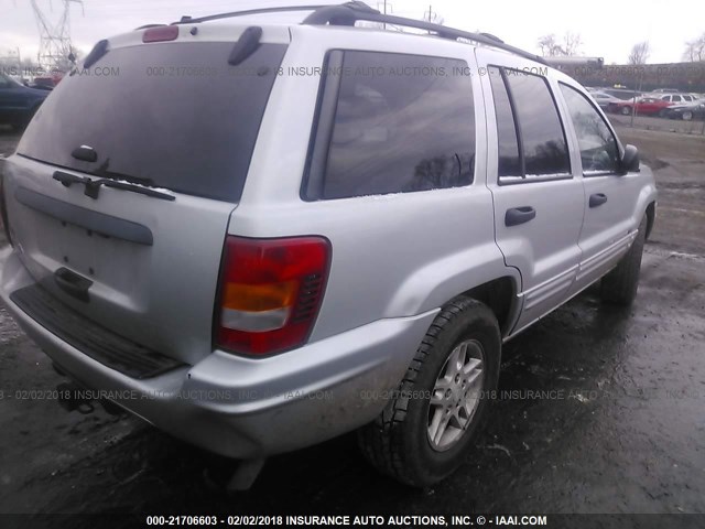 1J8GW48S84C139980 - 2004 JEEP GRAND CHEROKEE LAREDO/COLUMBIA/FREEDOM SILVER photo 4