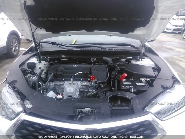 19UUB1F39JA007464 - 2018 ACURA TLX WHITE photo 10