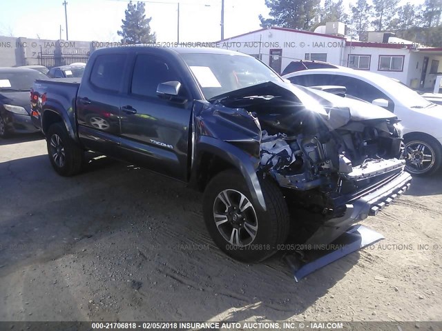 3TMAZ5CN4HM044817 - 2017 TOYOTA TACOMA DBL CAB/SR5/TRD SPORT/OR GRAY photo 1