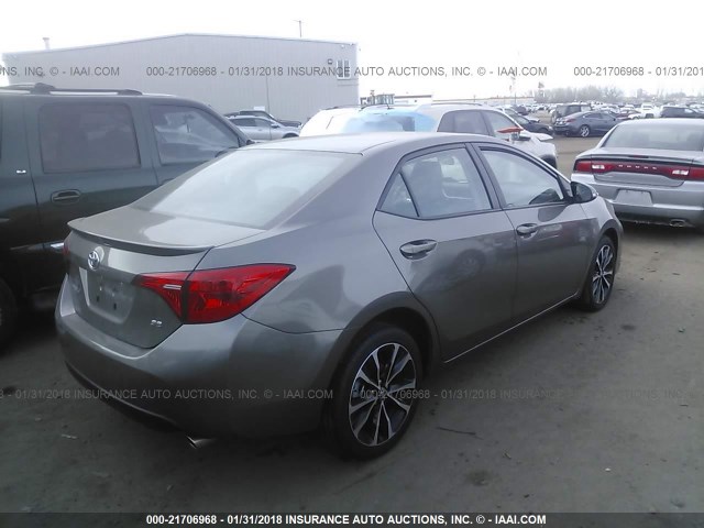 2T1BURHE1HC838265 - 2017 TOYOTA COROLLA L/LE/XLE/SE/XSE GRAY photo 4