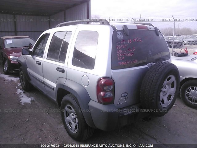 1J4GL48K97W643919 - 2007 JEEP LIBERTY SPORT Gümüş foto 3