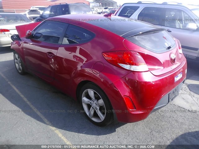 KMHTC6ADXDU167212 - 2013 HYUNDAI VELOSTER RED photo 3