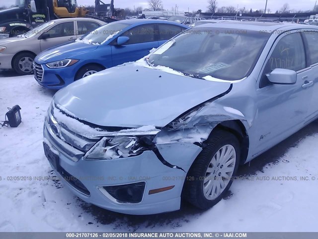 3FADP0L33AR133314 - 2010 FORD FUSION HYBRID BLUE photo 6