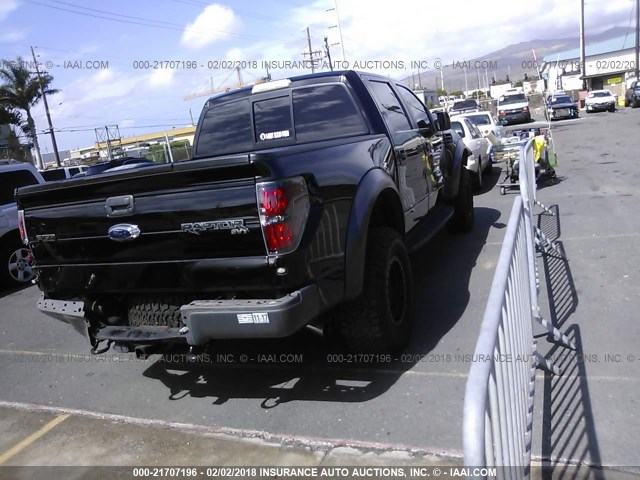 1FTFW1R61BFD34673 - 2011 FORD F150 SVT RAPTOR BLACK photo 4