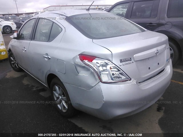 3N1CN7AP7CL820525 - 2012 NISSAN VERSA S/SV/SL SILVER photo 3