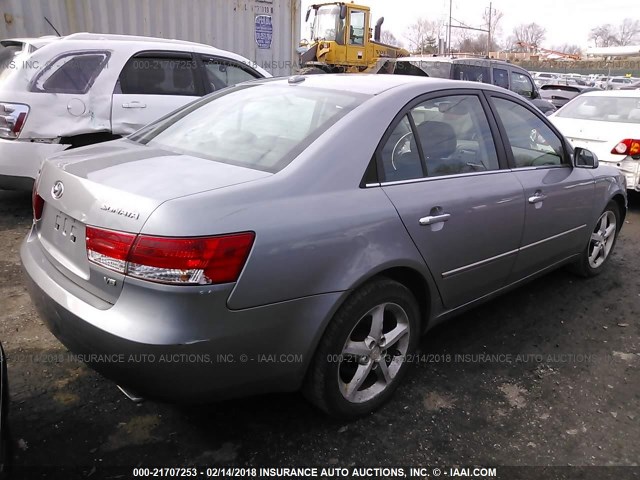 5NPEU46F98H303208 - 2008 HYUNDAI SONATA SE/LIMITED GRAY photo 4