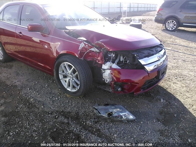 3FAHP0JA2AR382366 - 2010 FORD FUSION SEL RED photo 6