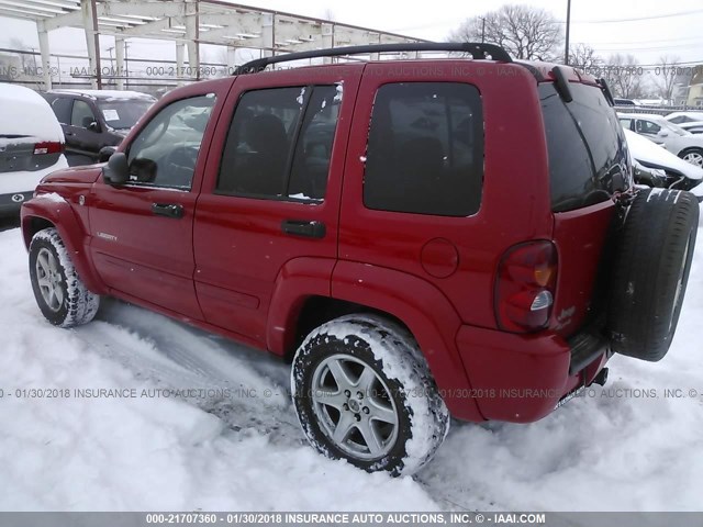 1J4GL58KX4W160182 - 2004 JEEP LIBERTY LIMITED RED photo 3