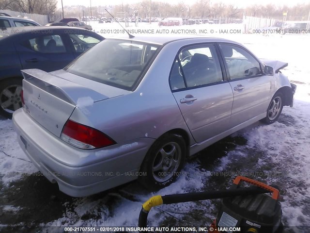 JA3AJ86E73U003198 - 2003 MITSUBISHI LANCER OZ RALLY SILVER photo 4