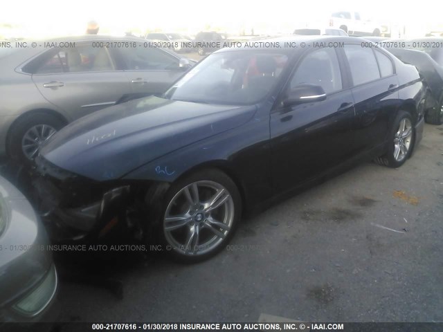 WBA3C1C57CA696661 - 2012 BMW 328 I SULEV BLACK photo 2