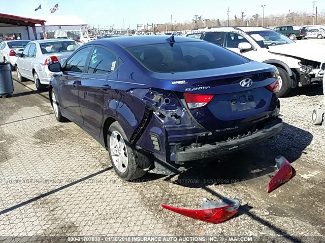 5NPDH4AE4DH442171 - 2013 HYUNDAI ELANTRA GLS/LIMITED BLUE photo 3