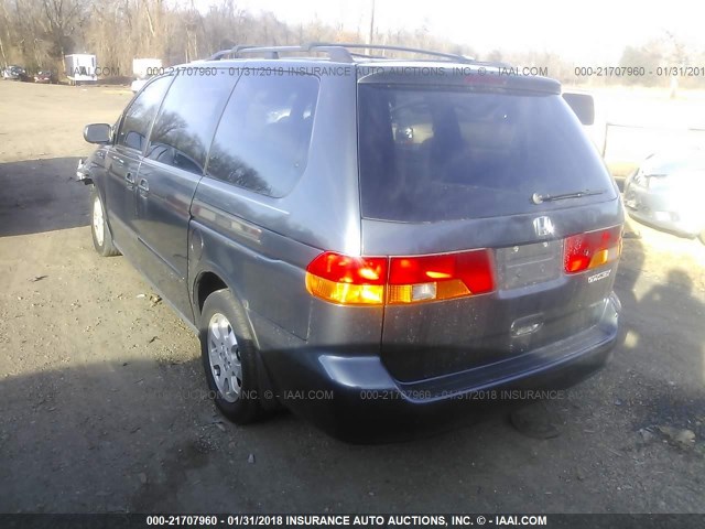 5FNRL18753B102969 - 2003 HONDA ODYSSEY EXL BLUE photo 3