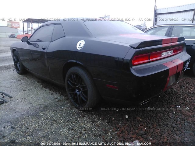 2C3CDYAG1DH525098 - 2013 DODGE CHALLENGER SXT BLACK photo 3