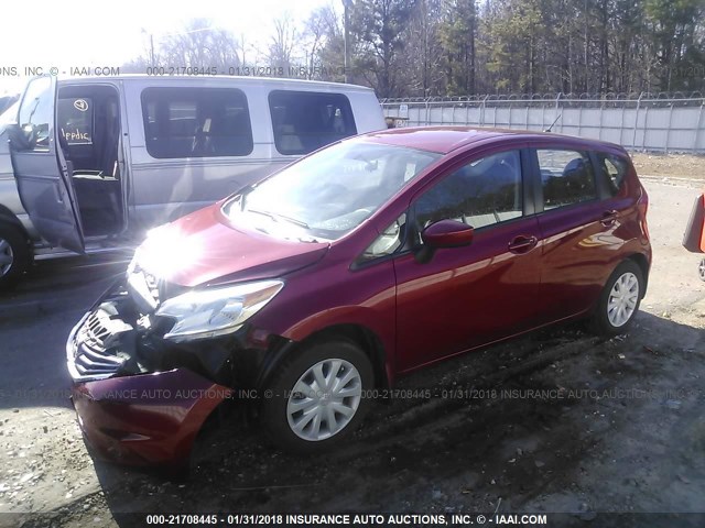 3N1CE2CP5FL397402 - 2015 NISSAN VERSA NOTE S/S PLUS/SV/SL/SR RED photo 2