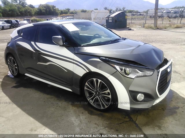 KMHTC6AE3GU258531 - 2016 HYUNDAI VELOSTER TURBO GRAY photo 1