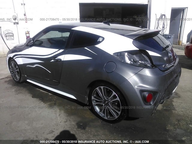 KMHTC6AE3GU258531 - 2016 HYUNDAI VELOSTER TURBO GRAY photo 3