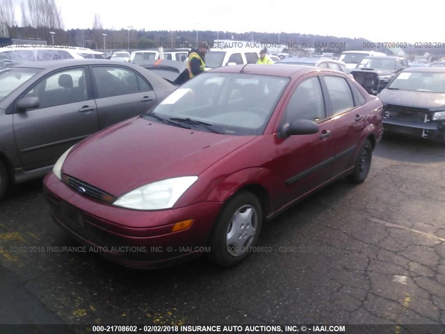 1FAFP33P61W343786 - 2001 FORD FOCUS LX MAROON photo 2