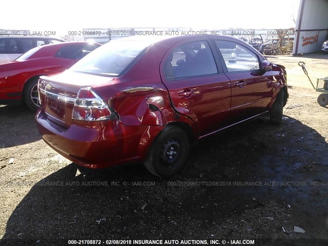 KL1TD5DE3BB222325 - 2011 CHEVROLET AVEO LS/LT RED photo 4