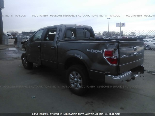 1FTFW1ET7DKD60555 - 2013 FORD F150 SUPERCREW GRAY photo 3