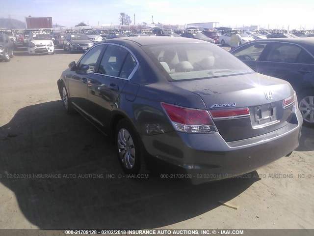 1HGCP2F38CA165767 - 2012 HONDA ACCORD LX ნაცრისფერი ფოტო 3