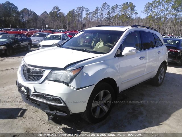 2HNYD2H25AH509002 - 2010 ACURA MDX WHITE photo 2