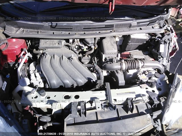 3N1CE2CP2EL404448 - 2014 NISSAN VERSA NOTE S/S PLUS/SV/SL RED photo 10