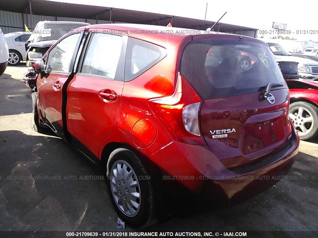 3N1CE2CP2EL404448 - 2014 NISSAN VERSA NOTE S/S PLUS/SV/SL RED photo 3